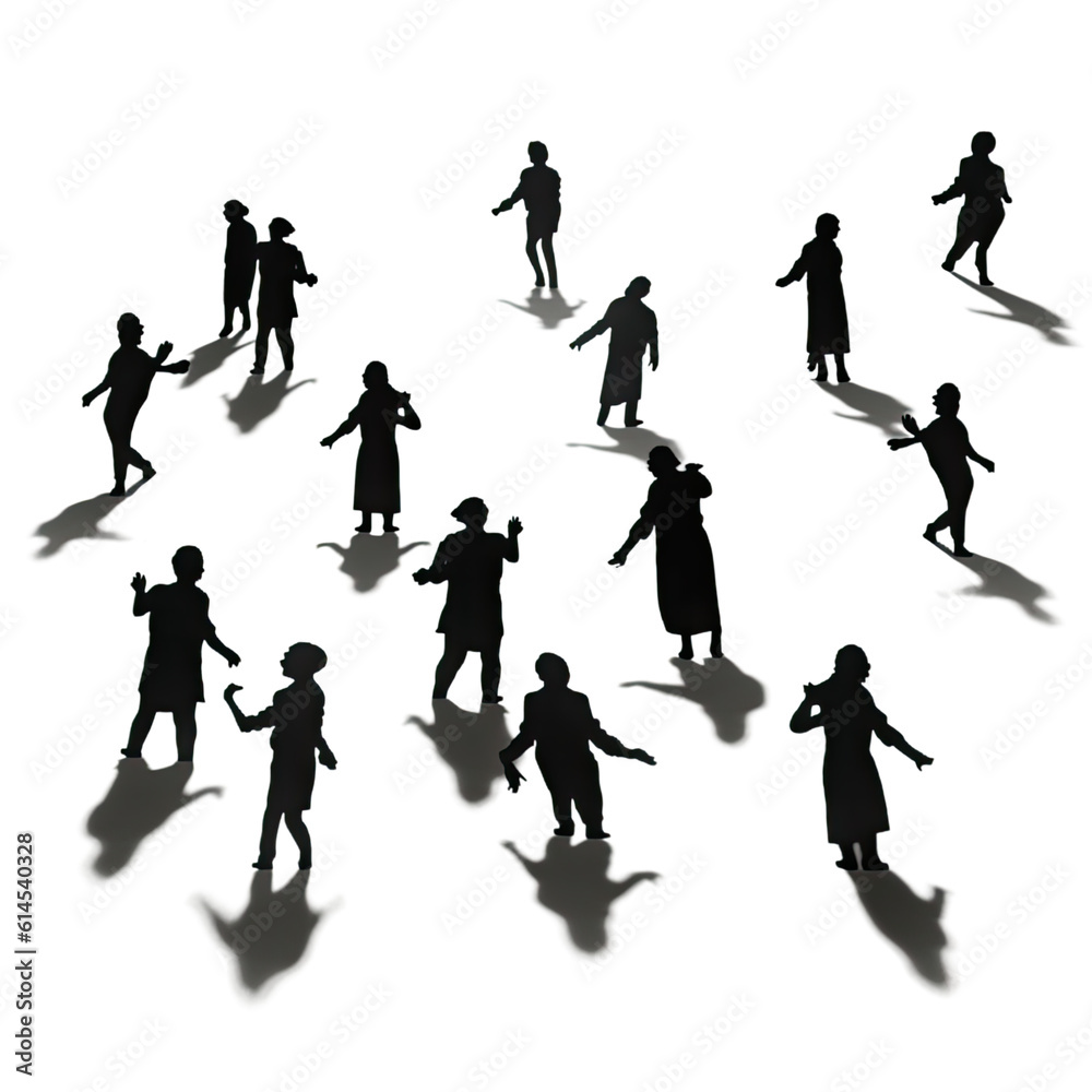 Fototapeta premium scary shadows isolated on a transparent background, generative ai