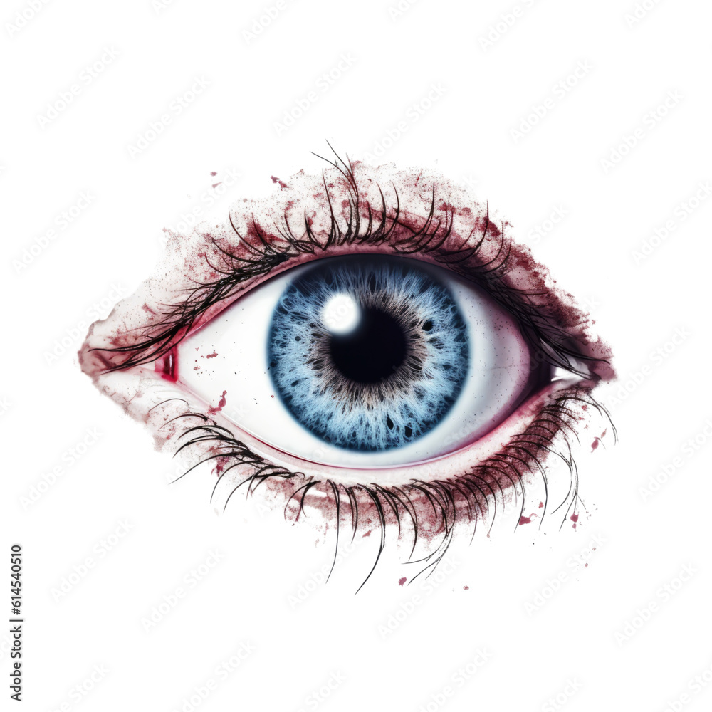 close-up of a monster eye isolated on a transparent background, generative ai close-up of a monster eye isolated on a transparent background, generative ai