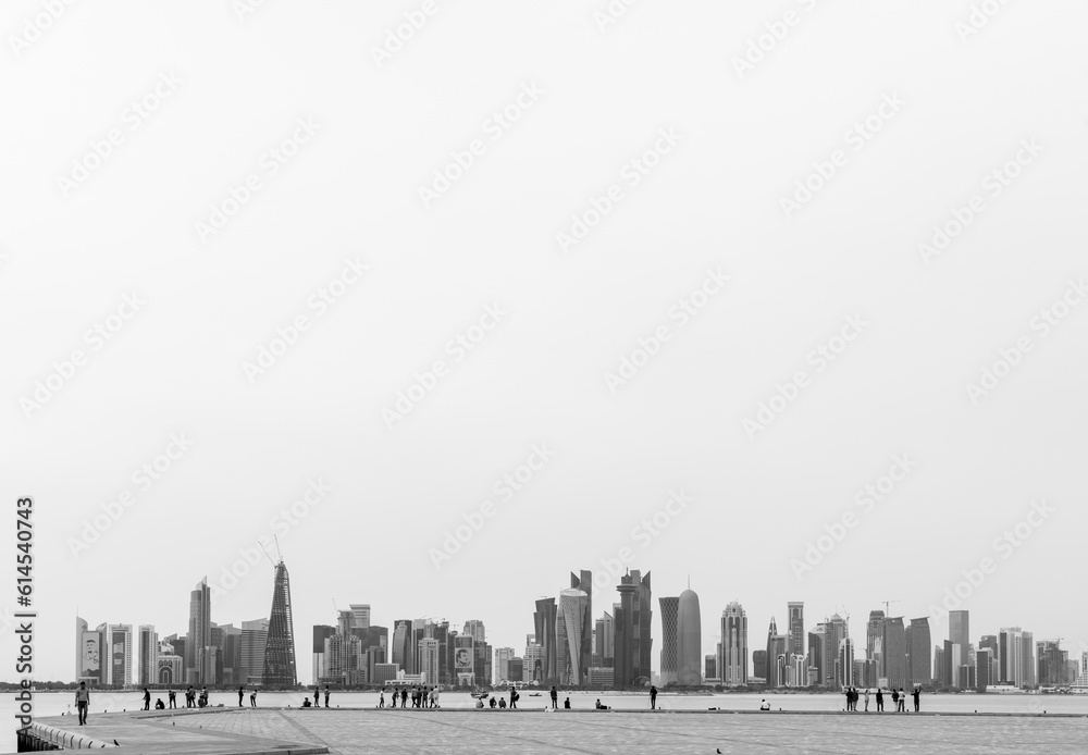 Obraz premium Silhouette of Doha architecture , Qatar