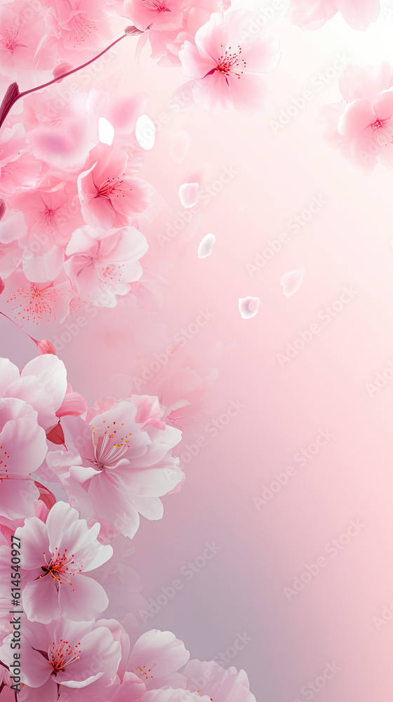 Sakura Tree Blossom Background for Cosmetics