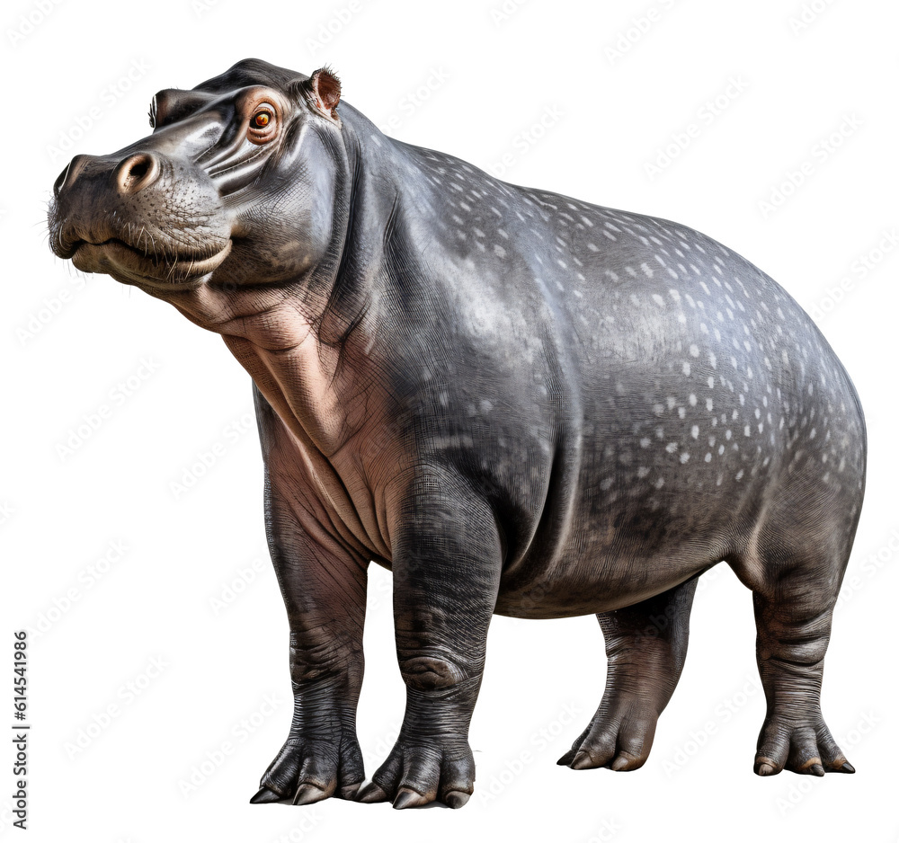 Hippo isolated on the transparent background PNG. AI generative. Hippo isolated on the transparent background PNG. AI generative.