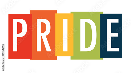 PRIDE Rainbow Block letters