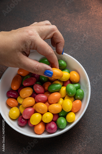 Delicious candy on a plate. Close up