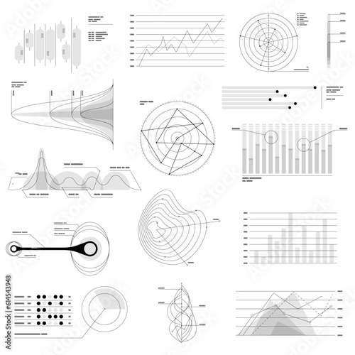 Vector illustration. Abstract data graphs.