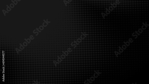 Abstract dots halftone black gray color pattern gradient texture background.