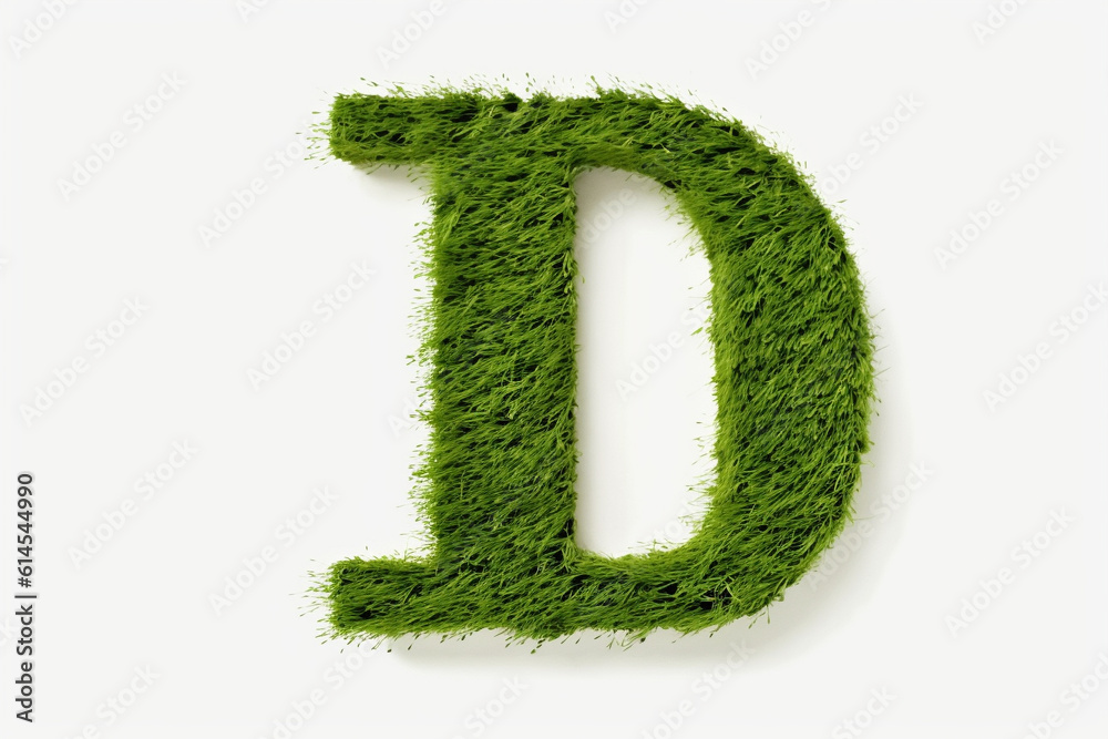 A letter d with grass on a white background, eco text effect, isolated letter with grass effect high quality A letter d with grass on a white background, eco text effect, isolated letter with grass effect high quality