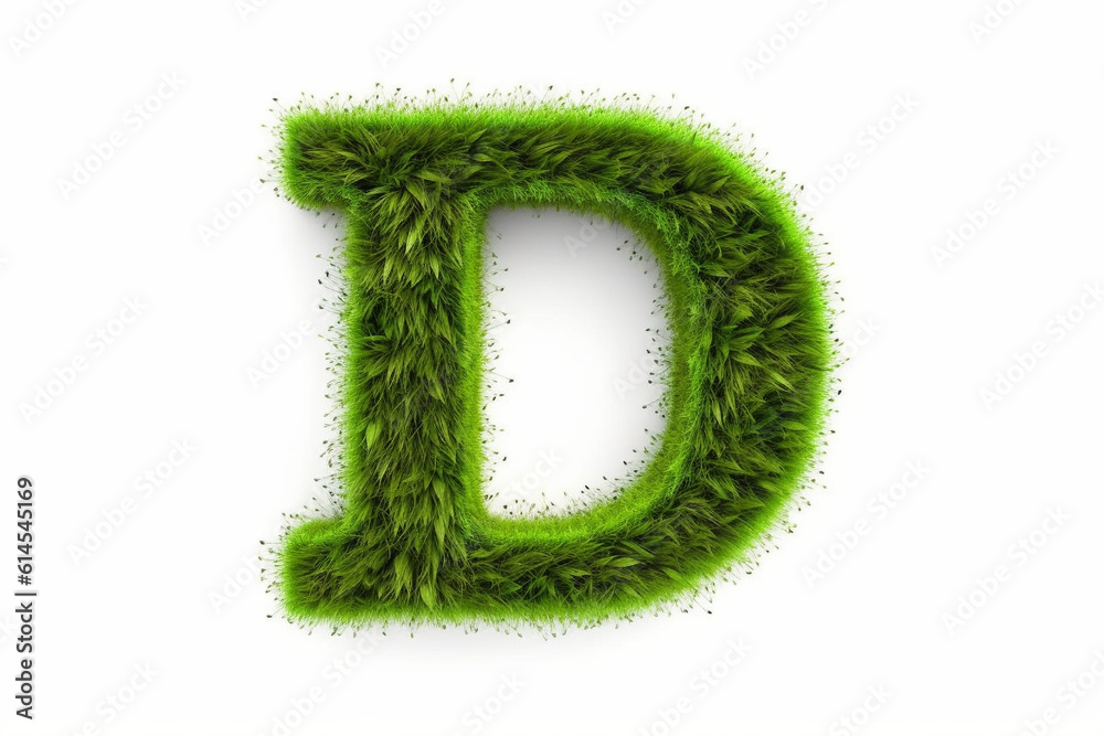 A letter d with grass on a white background, eco text effect, isolated letter with grass effect high quality A letter d with grass on a white background, eco text effect, isolated letter with grass effect high quality