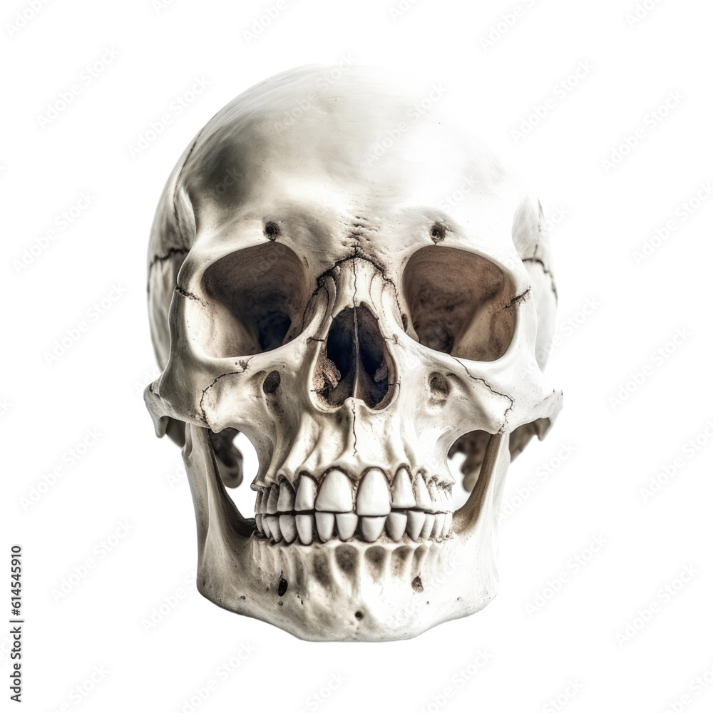 skull isolated on a transparent background, generative ai - obrazy, fototapety, plakaty 