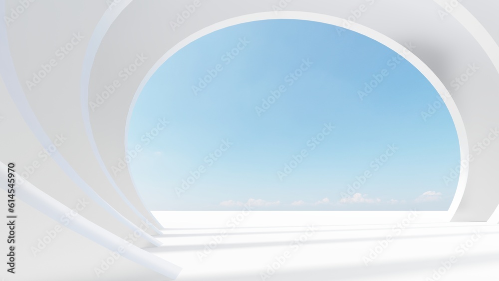 Fototapeta premium Abstract architecture background arched interior 3d render