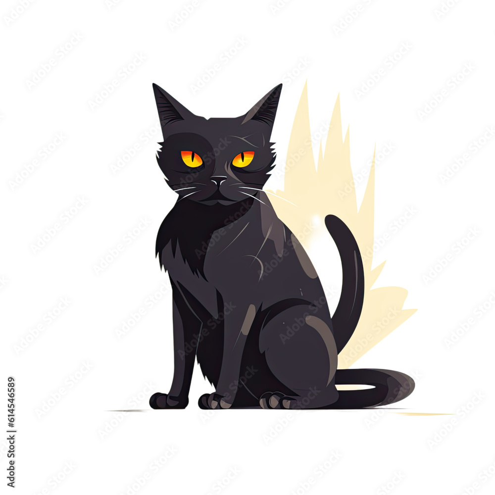 black cat prowl a stylized black cat isolated on a transparent background, generative ai black cat prowl a stylized black cat isolated on a transparent background, generative ai