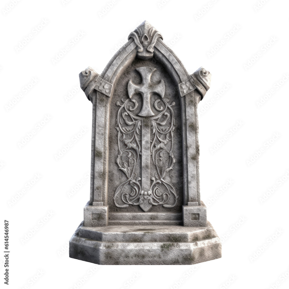 tombstone isolated on a transparent background, generative ai tombstone isolated on a transparent background, generative ai