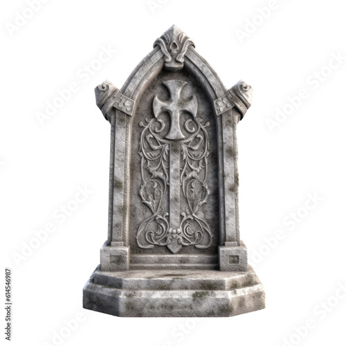tombstone isolated on a transparent background, generative ai