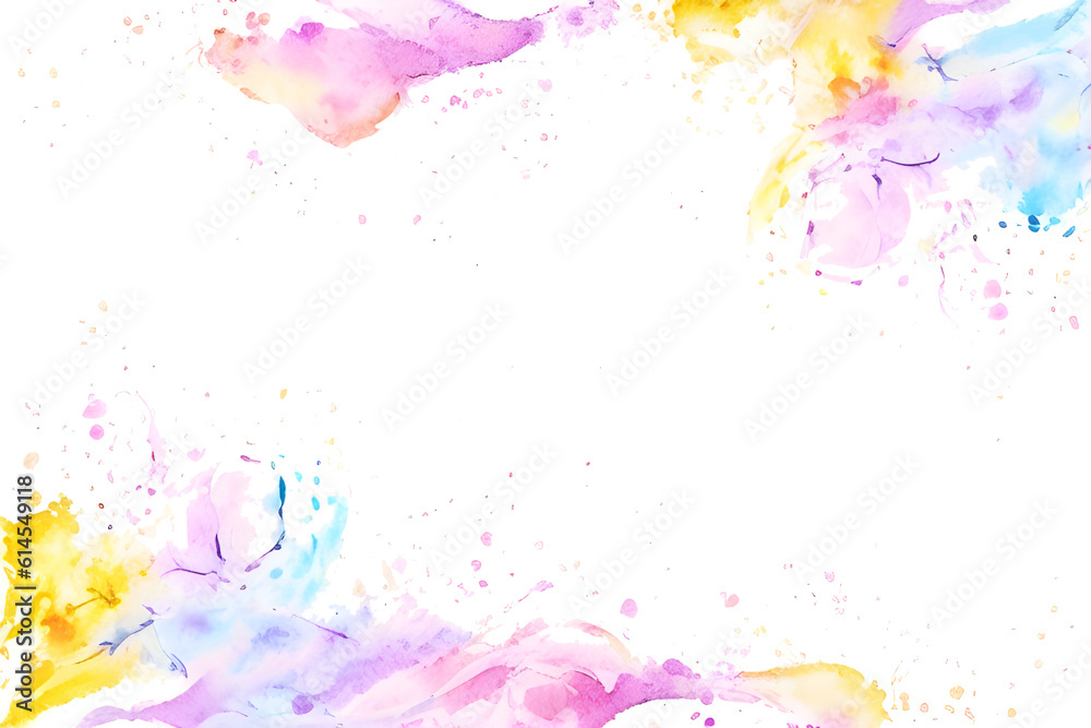 Watercolor background with splashes for artistic wedding invitation, decoration, banner, background, template postcard design. Abstract watercolor in trendy minimal style. Transparent PNG Background 