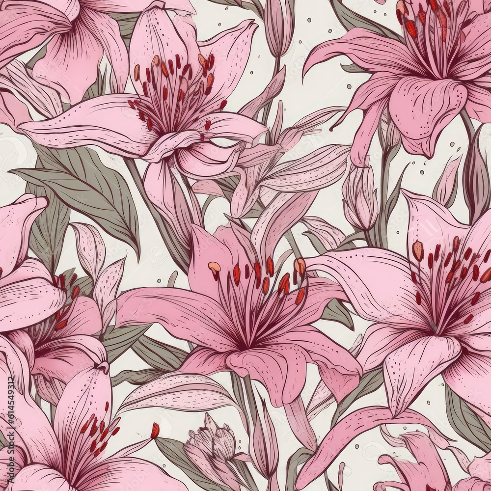 Blushing Lily Tapestry - Generative AI Blushing Lily Tapestry - Generative AI
