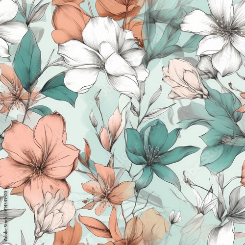Blushing Lily Tapestry - Generative AI