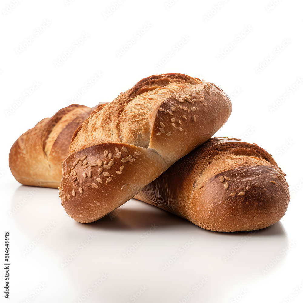 breads on a white