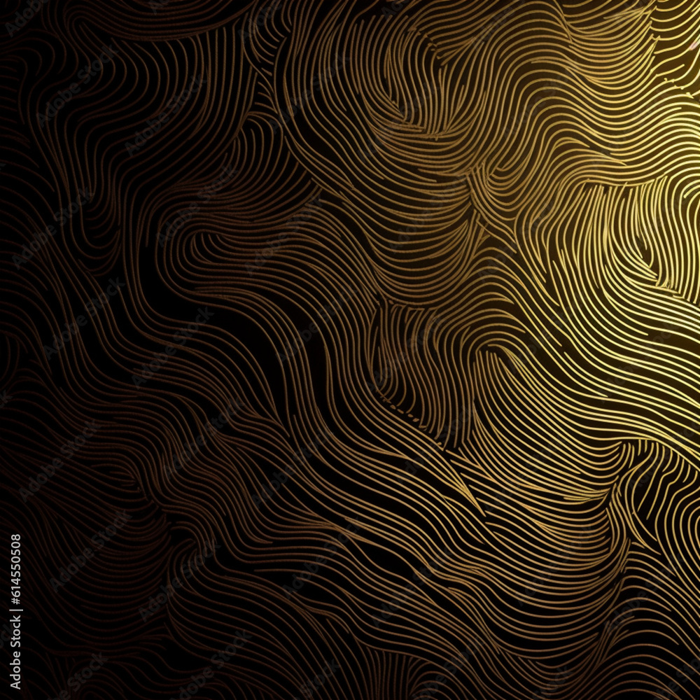 Very realistic golden pattern texture on a black background. Must be very realistic. The gold is shining a bit