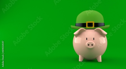 Piggy bank with green hat