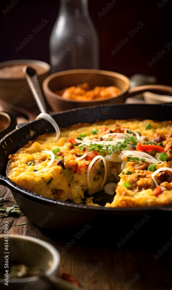 Corn pudding, Generative AI Corn pudding, Generative AI
