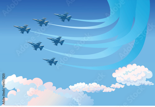 Eagle fighter jet plane taking off during exercise