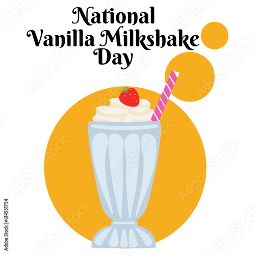 National Vanilla Milkshake Day, banner or poster design