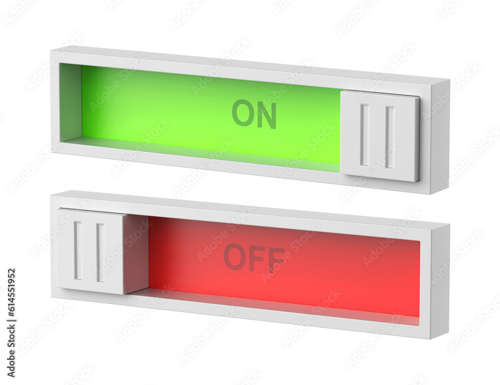 On and off sliding toggle buttons on transparent background Stock ...