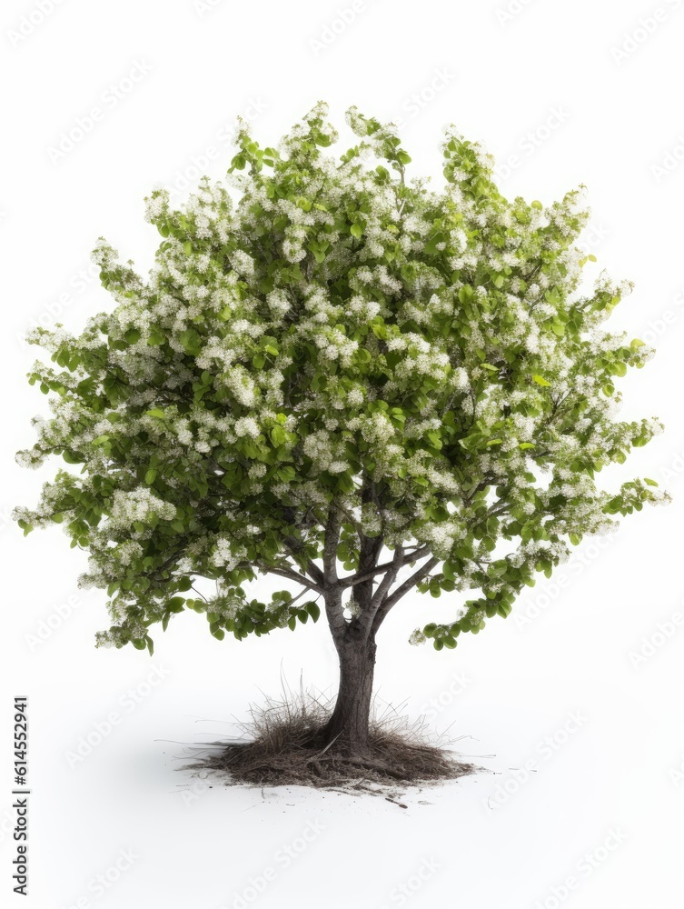  shrub on white background, shrub asset image, bush in spring on white background, AI