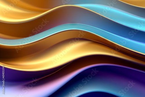 Chromatic Waves: A Futuristic Journey Through Golden, Purple, Orange, and Blue Stripes, Generative AI