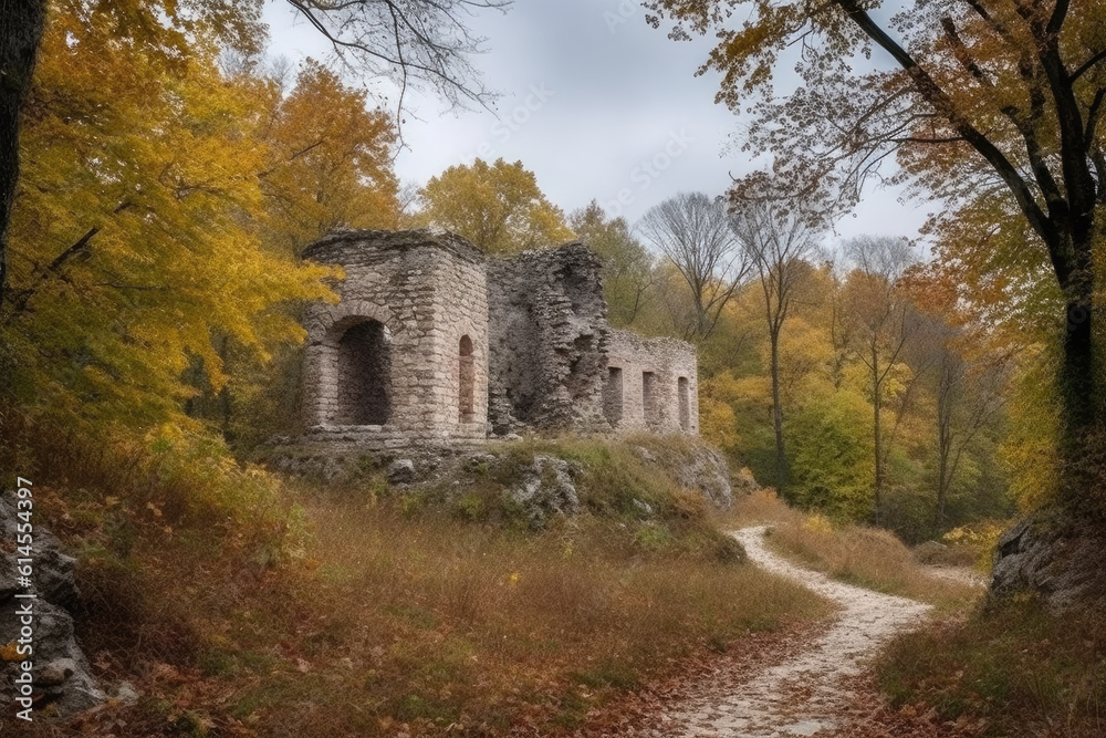 Royal Castle ruins in Checiny, Poland. 