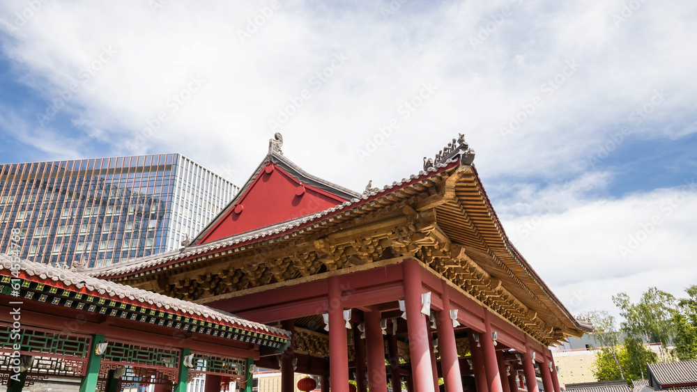 Roof of main entrance to chinese park Huamin in Moscow Roof of main entrance to chinese park Huamin in Moscow