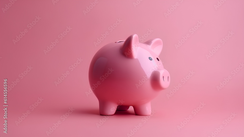 pink piggy bank deposit for deposit banking of investment , retirement to get profit and interest concept
