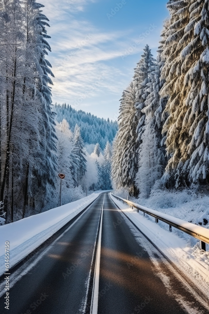 A scenic european Road. AI generative A scenic european Road. AI generative