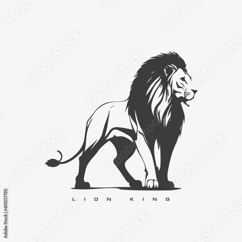 Lion King vector logo template. Wild animal lion.