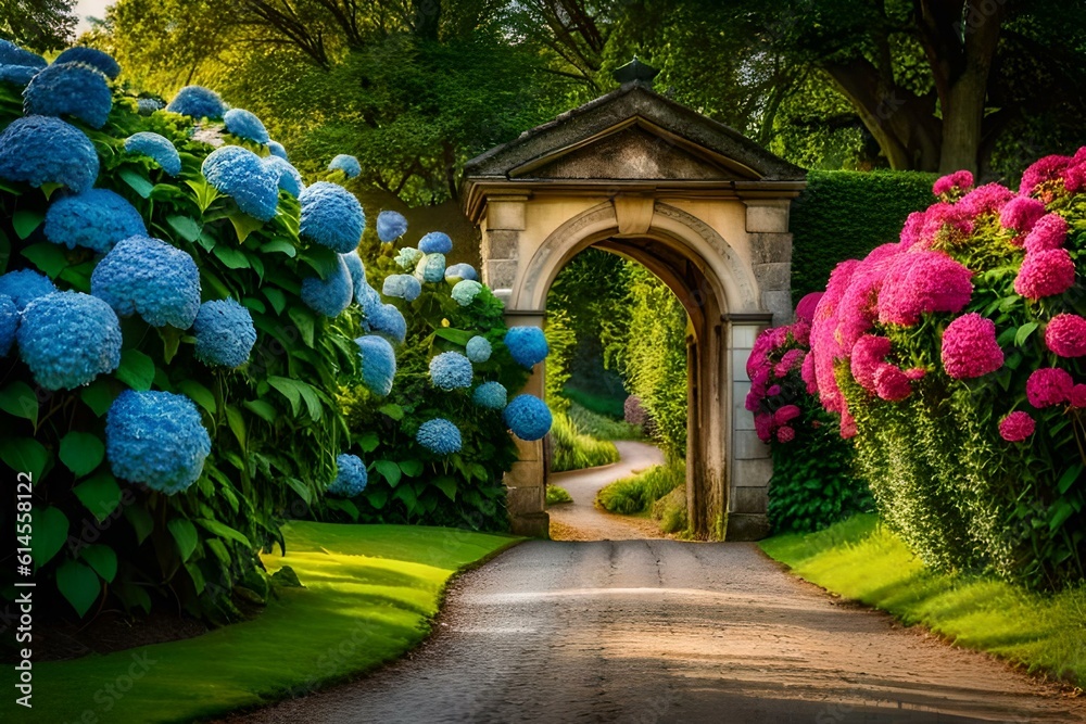 garden with flowersgenerated by AI technology 