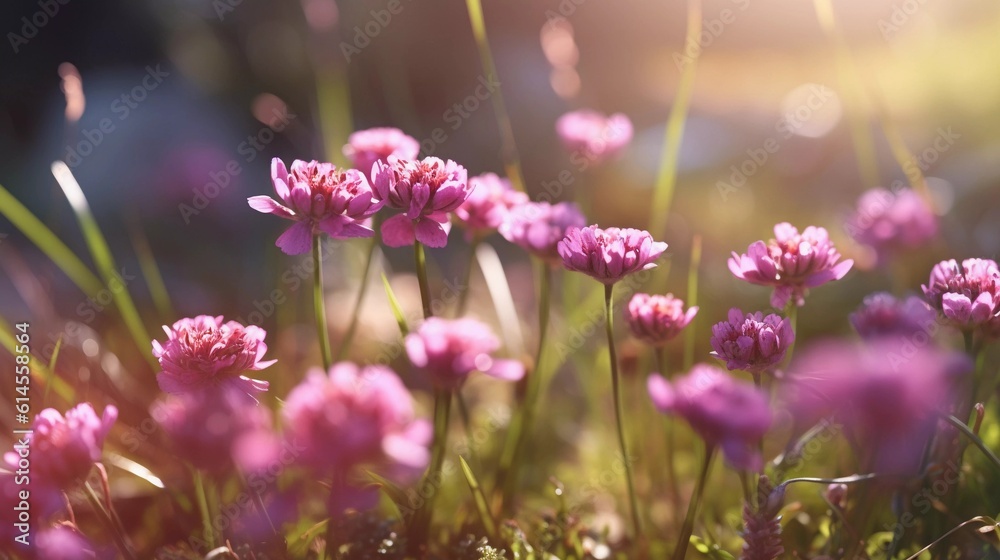 Fototapeta premium Colorful meadow and wildflowers