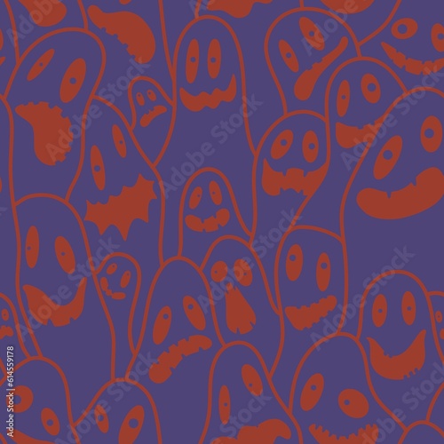 Halloween ghost seamless pattern for wrapping paper and linens and fabrics and kids clothes print