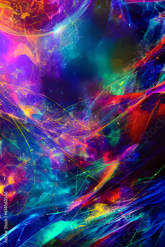 Dive into the interconnected world of technology and artificial intelligence with abstract backgrounds that exude energy and vibrancy. Created with generative AI technology.