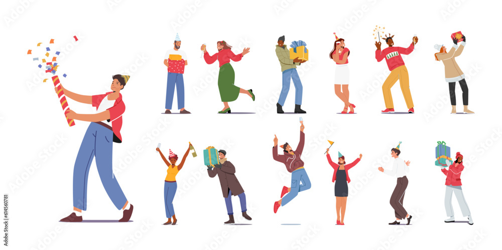Set of Lively Gathering Of Characters, Joyfully Celebrating, Dancing, And Socializing Together In A Vibrant Atmosphere Set of Lively Gathering Of Characters, Joyfully Celebrating, Dancing, And Socializing Together In A Vibrant Atmosphere
