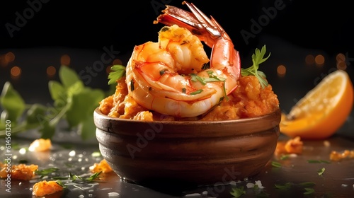 Mofongo Colossal Shrimp - AI-generated image