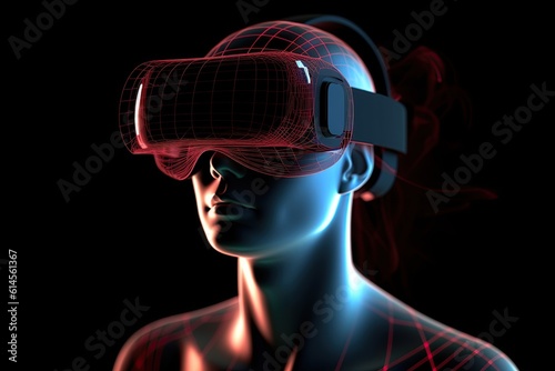 VR headset, Virtual reality concept, created with AI, AI, generative AI © RMKD