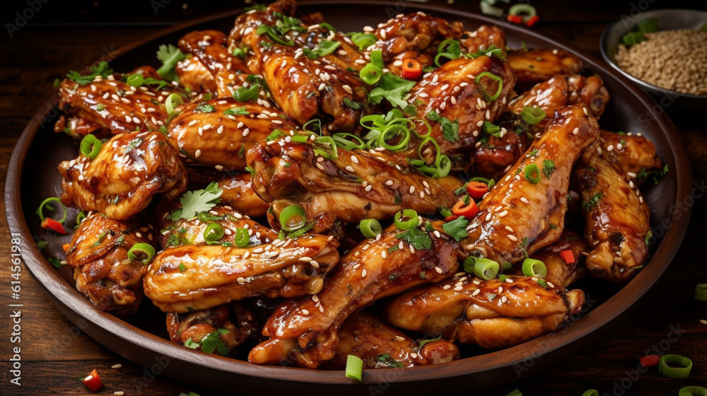 Sweet and spicy glazed chicken wings