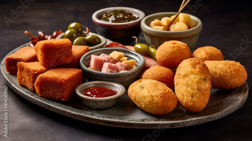 Spanish croquettes with various sauces