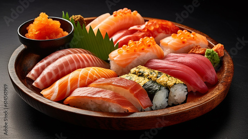 Sushi nigiri with soy sauce