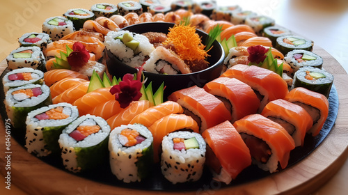 Sushi rolls platter