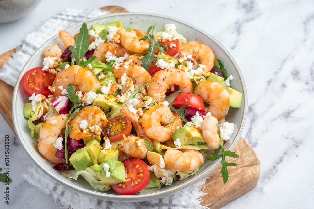 Shrimp salad with cherry tomatoes and avocado Shrimp salad with cherry tomatoes and avocado