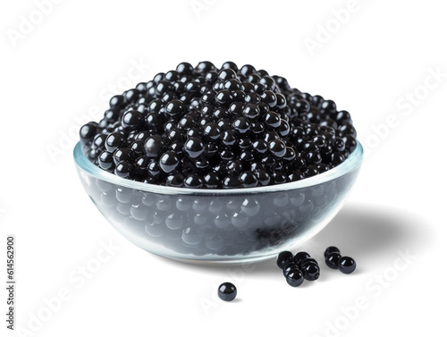 Black caviar isolated on transparent or white background, png
