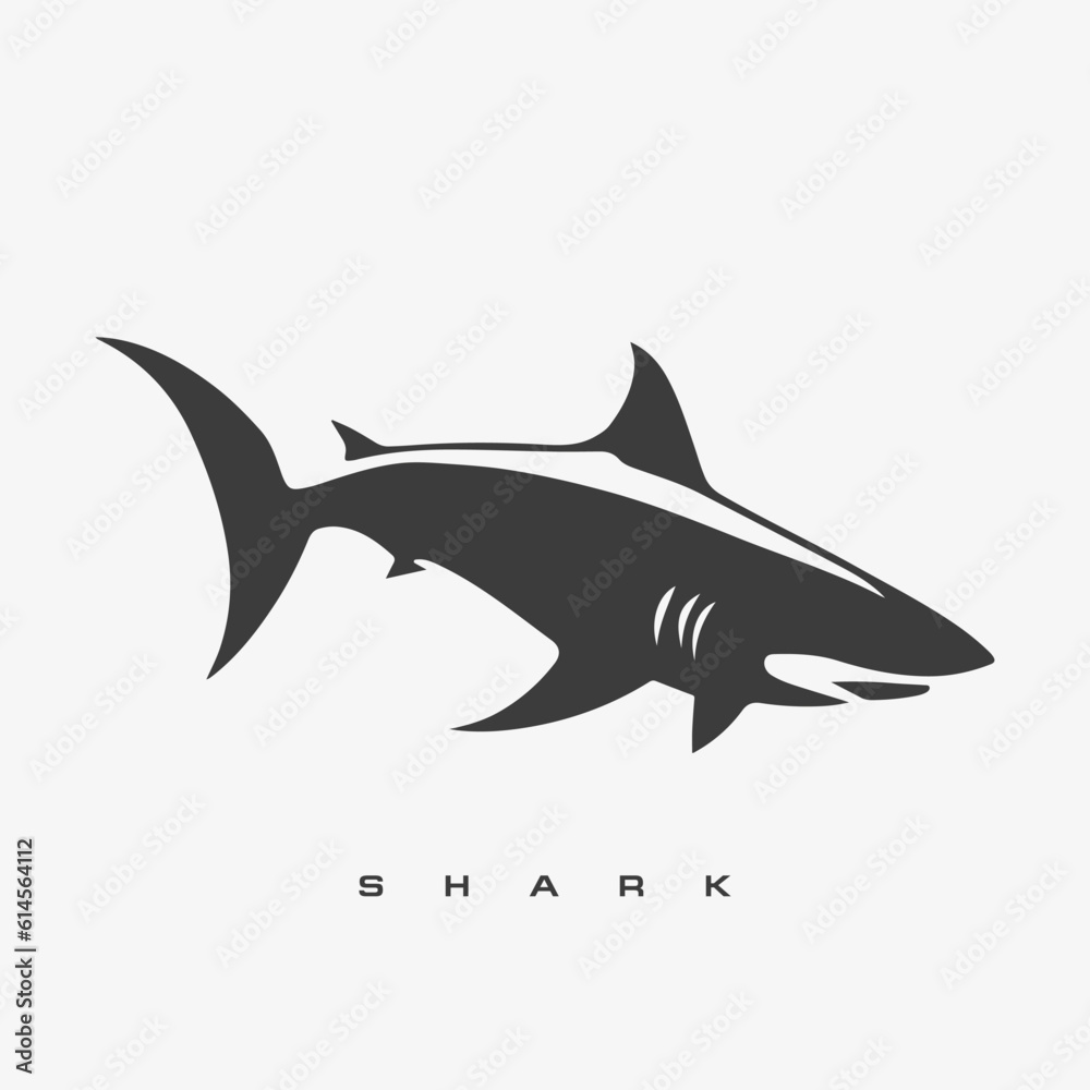 Obraz premium Modern vector shark logo template.