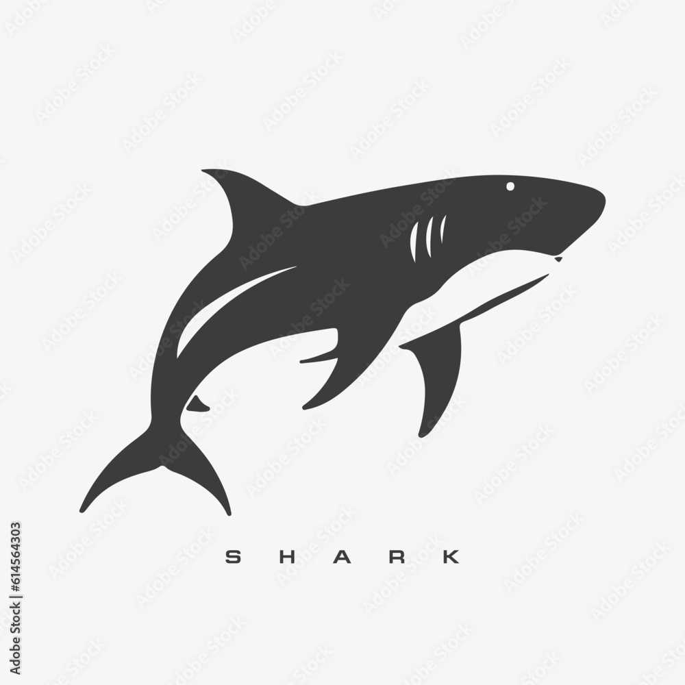 Obraz premium Modern vector shark logo template.