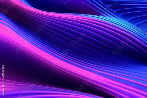 Abstract neon background with fantastic curvy shapes  intricate layers  and graceful folds. A modern ultraviolet wallpaper that exudes a captivating allure. Generative AI