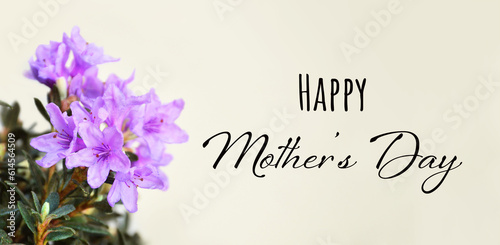 Happy Mothers Day card with rhododendron flowers © izzzy71